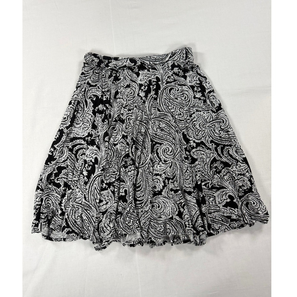 INC International Concepts Stretch Black&White Paisley A-Line Mini Skirt Size:S